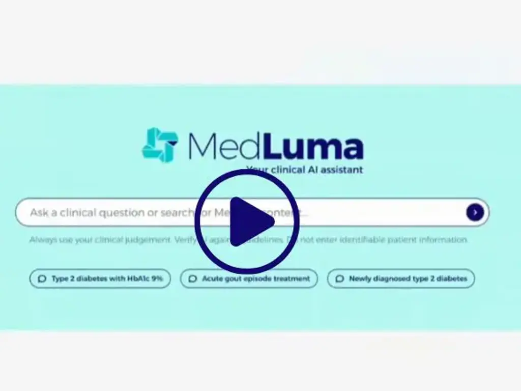 Meet your clinical intelligent assistant, MedLuma tile image