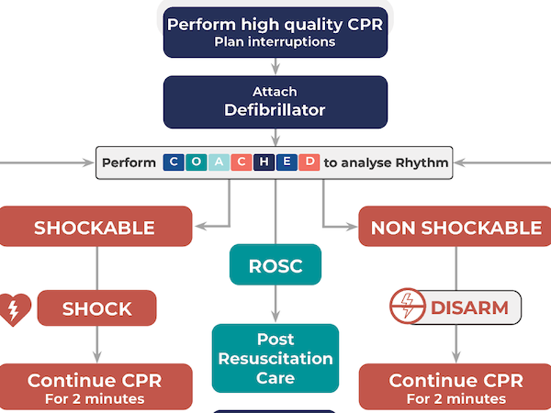 Creating an effective cognitive aid for advanced life support training and maximising efficiency in resuscitation